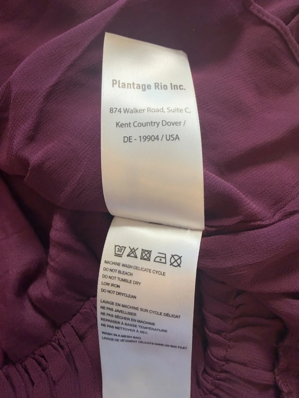 FARM Rio Plum Purple Ruffled Smocked Peasant Blouse